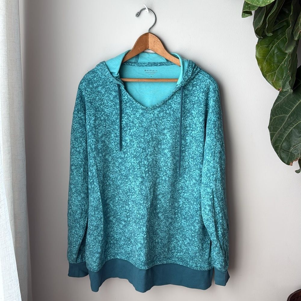Athleta Sundown Alliance Oversized Teal Blue Hoodie